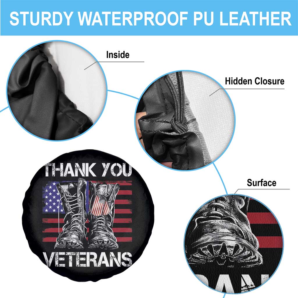 Thank You Veterans Spare Tire Cover American Flag Military Supportive Veterans Day - Wonder Print Shop