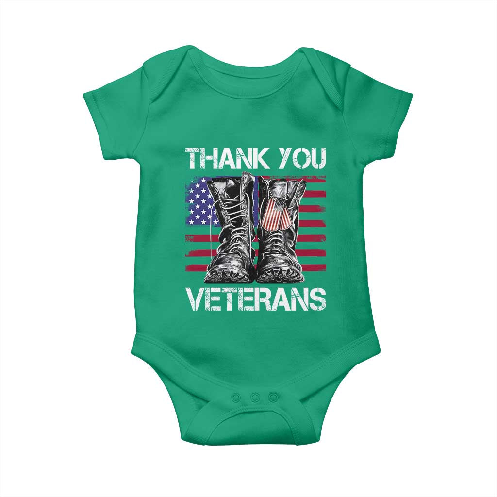 Thank You Veterans Baby Onesie American Flag Military Supportive Veterans Day - Wonder Print Shop