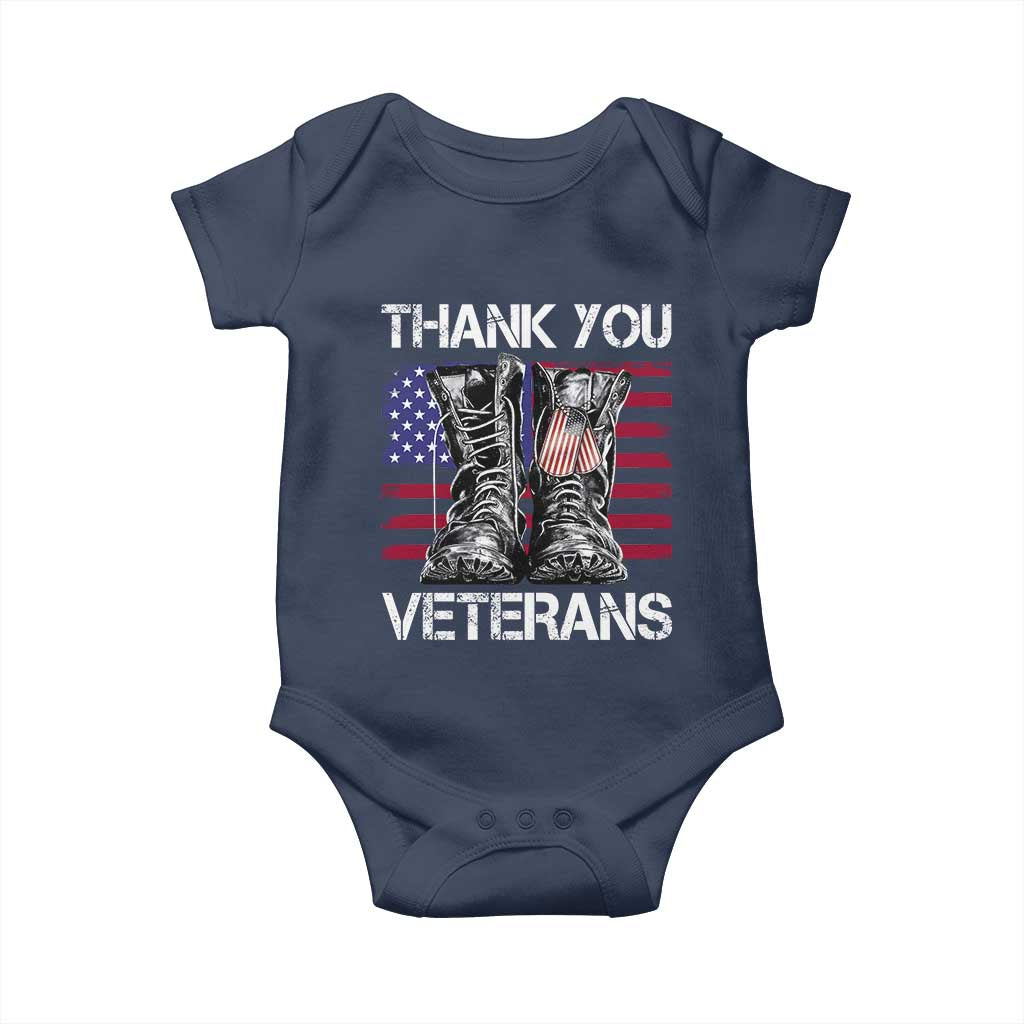 Thank You Veterans Baby Onesie American Flag Military Supportive Veterans Day - Wonder Print Shop