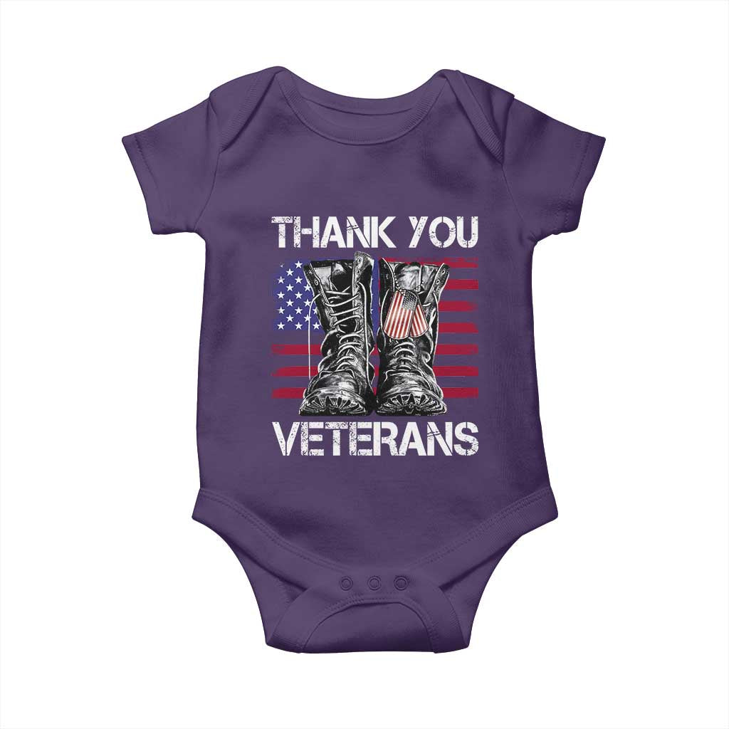 Thank You Veterans Baby Onesie American Flag Military Supportive Veterans Day - Wonder Print Shop