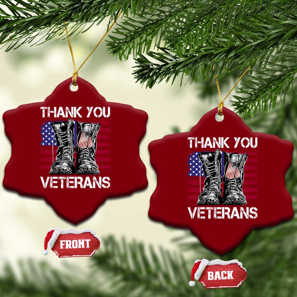 Thank You Veterans Ceramic Ornament American Flag Military Supportive Veterans Day - Wonder Print Shop