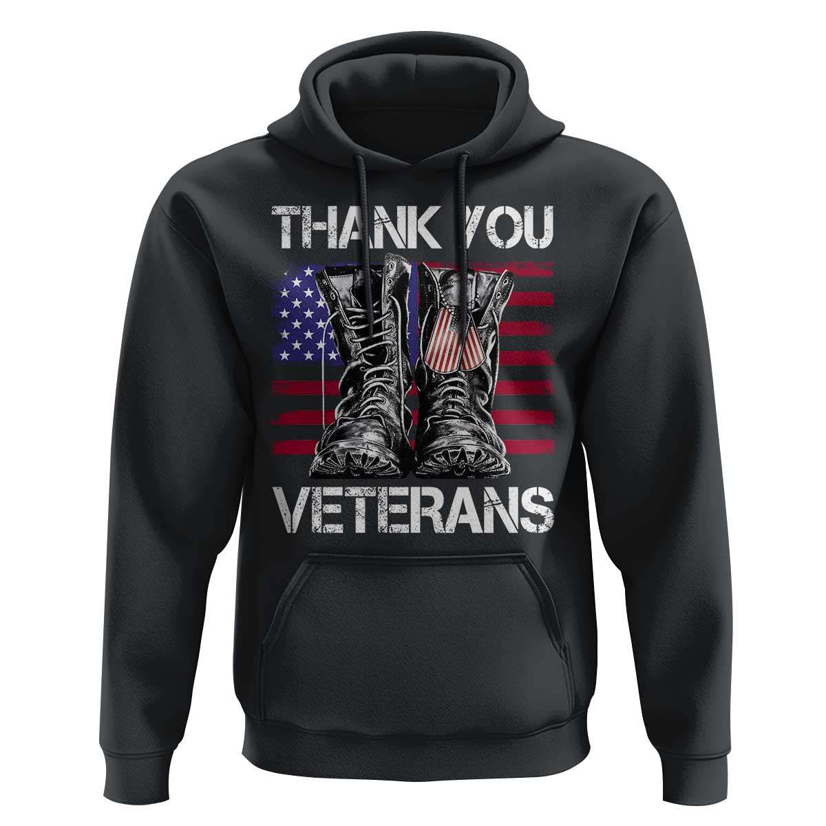 Thank You Veterans Hoodie American Flag Military Supportive Veterans Day - Wonder Print Shop