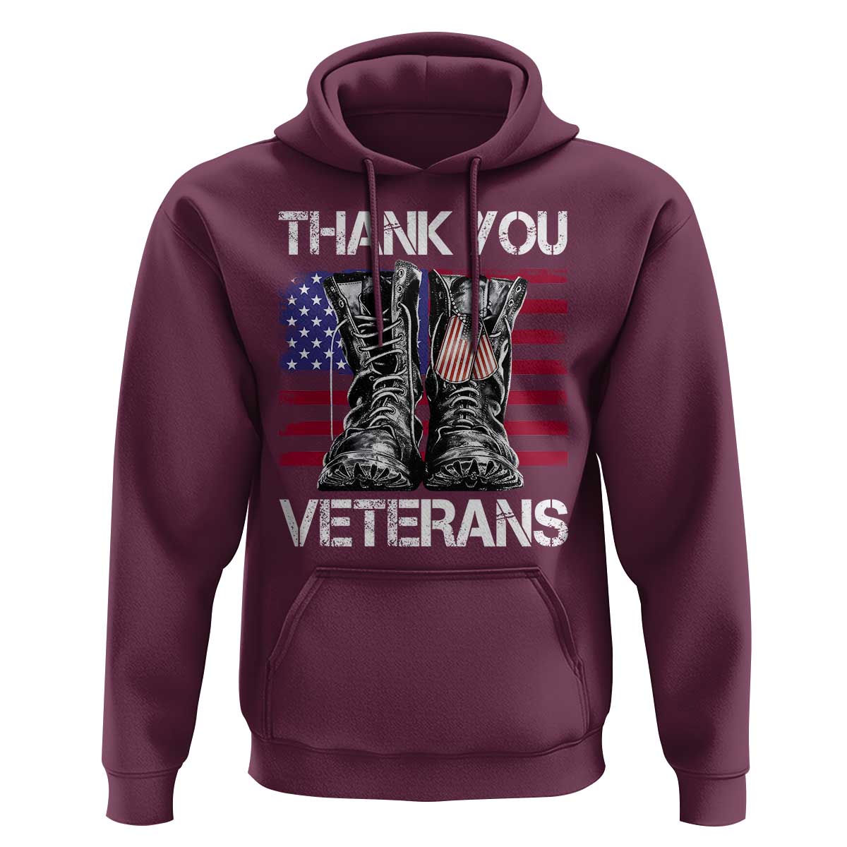 Thank You Veterans Hoodie American Flag Military Supportive Veterans Day - Wonder Print Shop