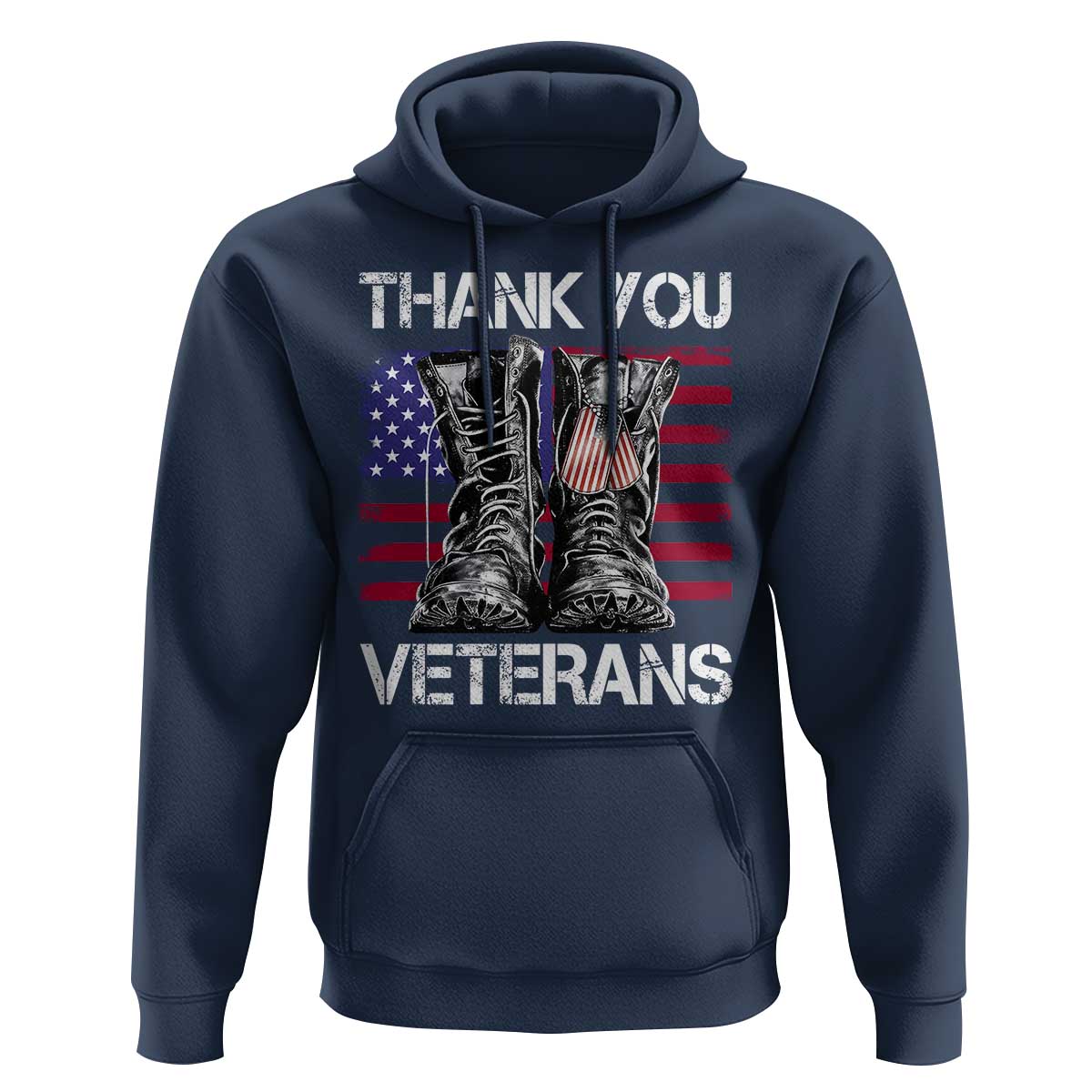 Thank You Veterans Hoodie American Flag Military Supportive Veterans Day - Wonder Print Shop