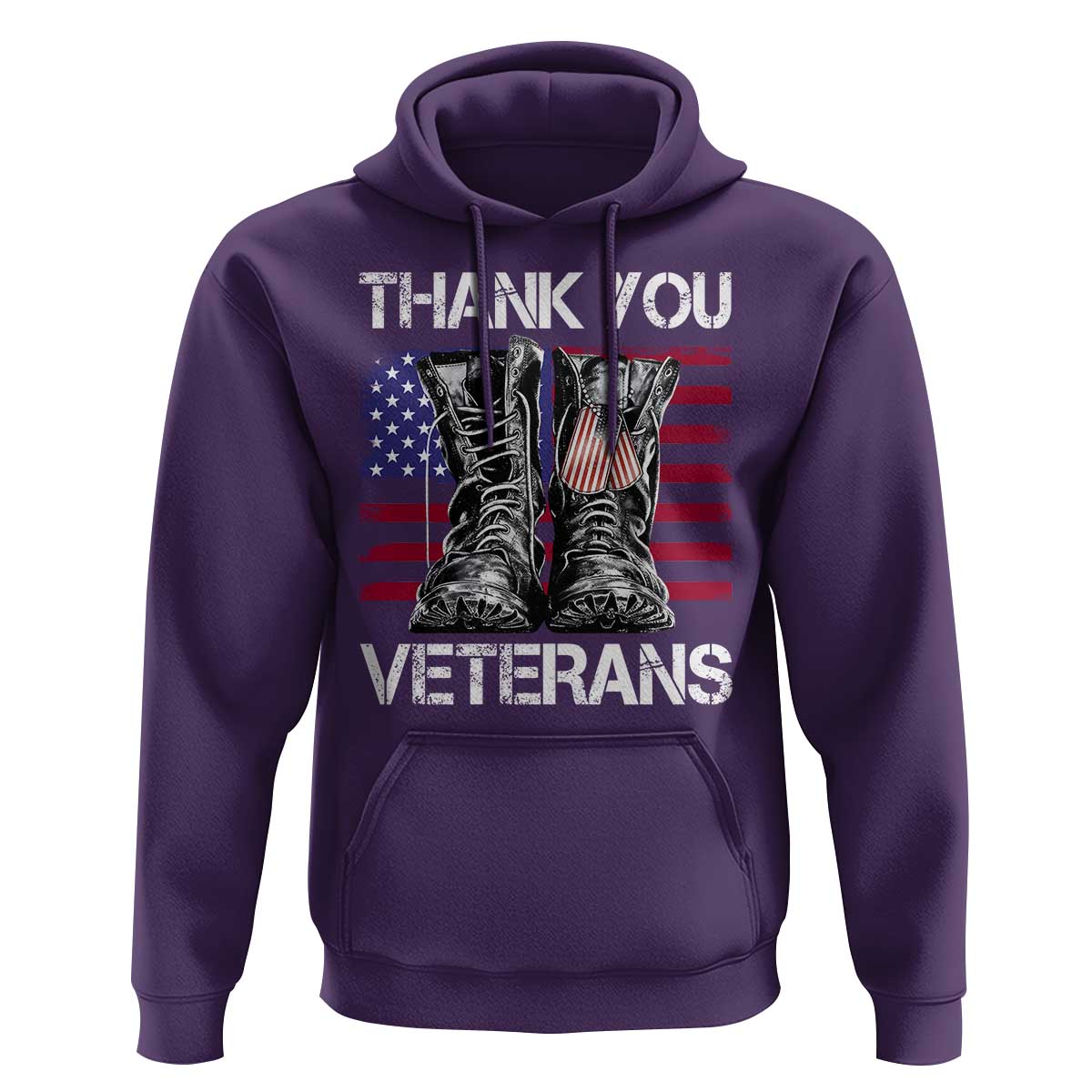 Thank You Veterans Hoodie American Flag Military Supportive Veterans Day - Wonder Print Shop