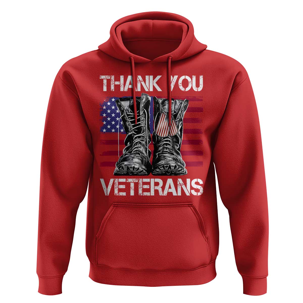 Thank You Veterans Hoodie American Flag Military Supportive Veterans Day - Wonder Print Shop