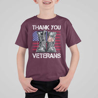 Thank You Veterans T Shirt For Kid American Flag Military Supportive Veterans Day - Wonder Print Shop