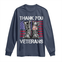 Thank You Veterans Long Sleeve Shirt American Flag Military Supportive Veterans Day - Wonder Print Shop