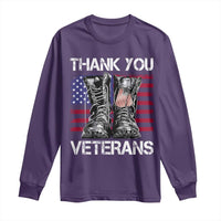 Thank You Veterans Long Sleeve Shirt American Flag Military Supportive Veterans Day - Wonder Print Shop