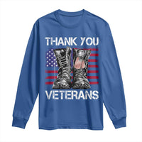 Thank You Veterans Long Sleeve Shirt American Flag Military Supportive Veterans Day - Wonder Print Shop