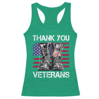 Thank You Veterans Racerback Tank Top American Flag Military Supportive Veterans Day - Wonder Print Shop