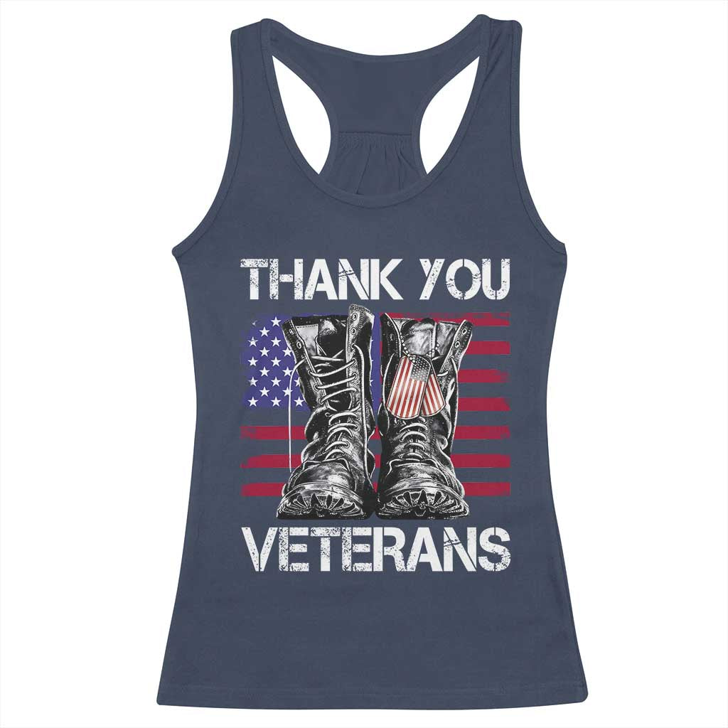 Thank You Veterans Racerback Tank Top American Flag Military Supportive Veterans Day - Wonder Print Shop