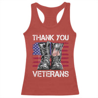 Thank You Veterans Racerback Tank Top American Flag Military Supportive Veterans Day - Wonder Print Shop