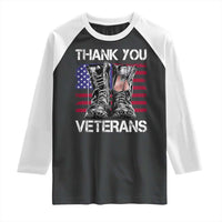 Thank You Veterans Raglan Shirt American Flag Military Supportive Veterans Day - Wonder Print Shop