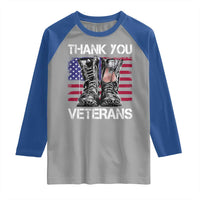 Thank You Veterans Raglan Shirt American Flag Military Supportive Veterans Day - Wonder Print Shop