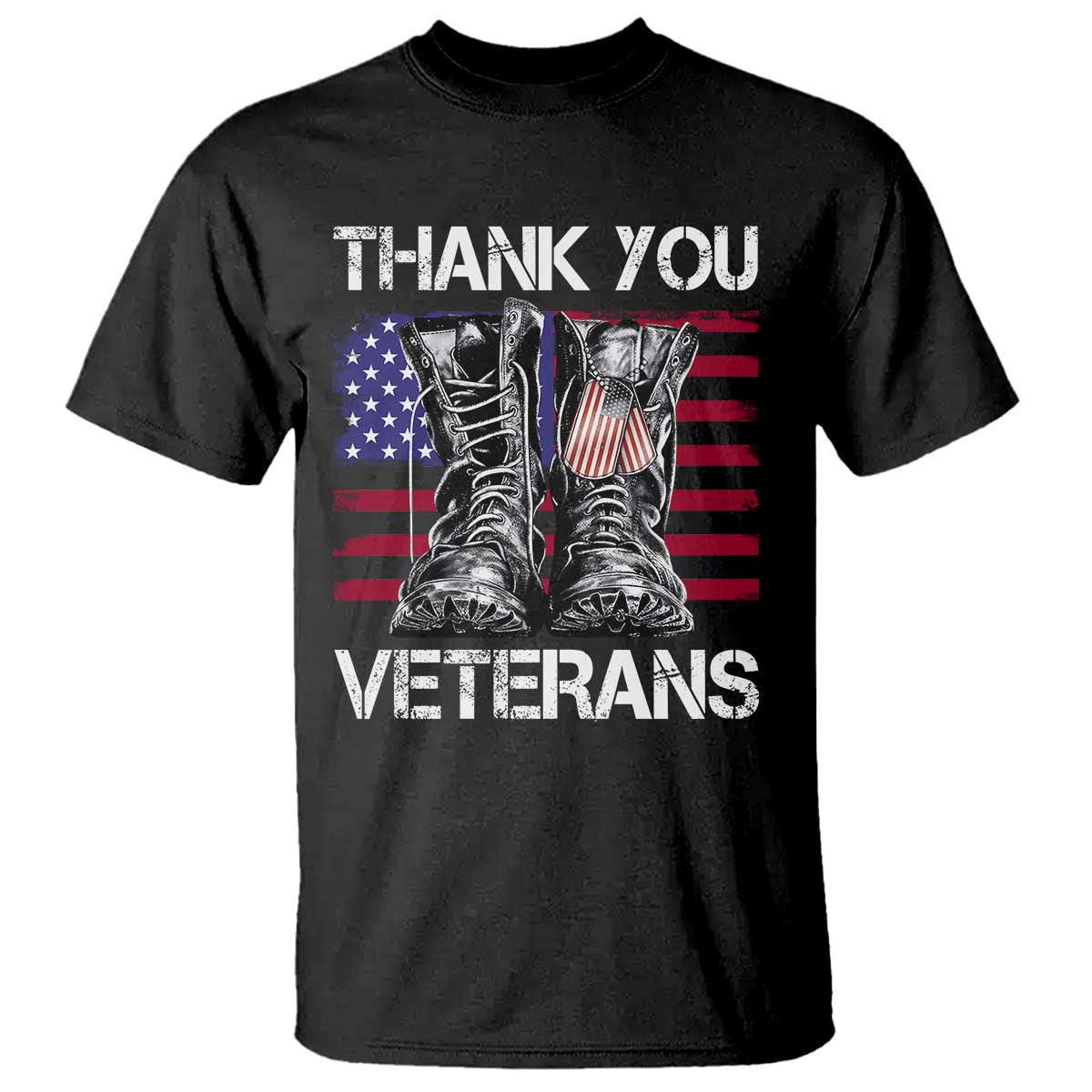 Thank You Veterans T Shirt American Flag Military Supportive Veterans Day - Wonder Print Shop