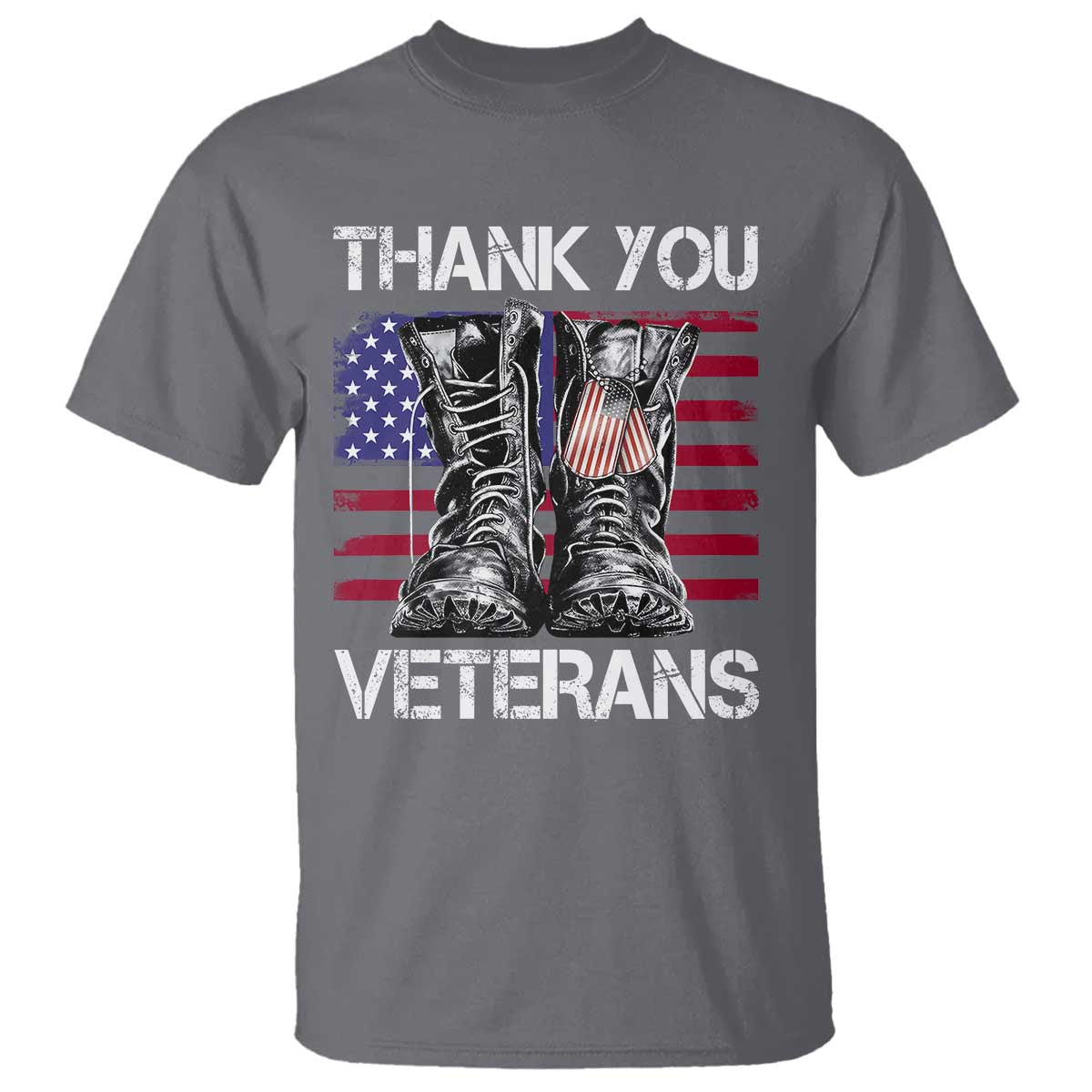Thank You Veterans T Shirt American Flag Military Supportive Veterans Day - Wonder Print Shop