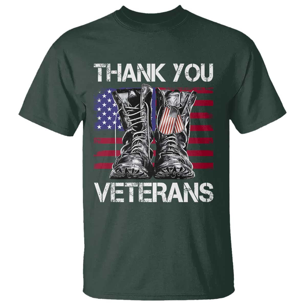 Thank You Veterans T Shirt American Flag Military Supportive Veterans Day - Wonder Print Shop