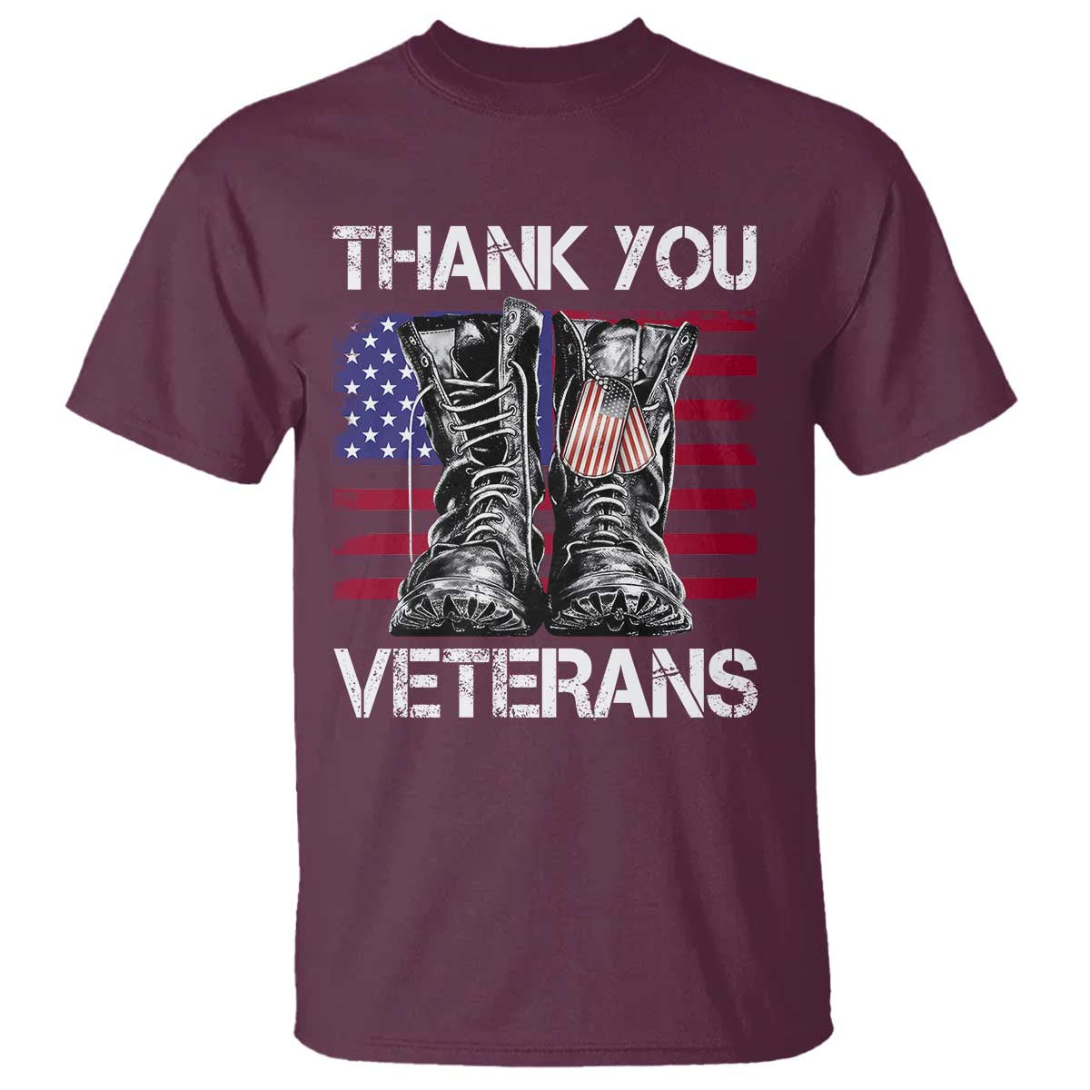 Thank You Veterans T Shirt American Flag Military Supportive Veterans Day - Wonder Print Shop