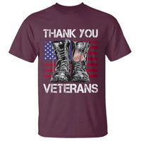 Thank You Veterans T Shirt American Flag Military Supportive Veterans Day - Wonder Print Shop