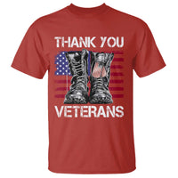Thank You Veterans T Shirt American Flag Military Supportive Veterans Day - Wonder Print Shop