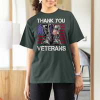 Thank You Veterans T Shirt For Women American Flag Military Supportive Veterans Day - Wonder Print Shop