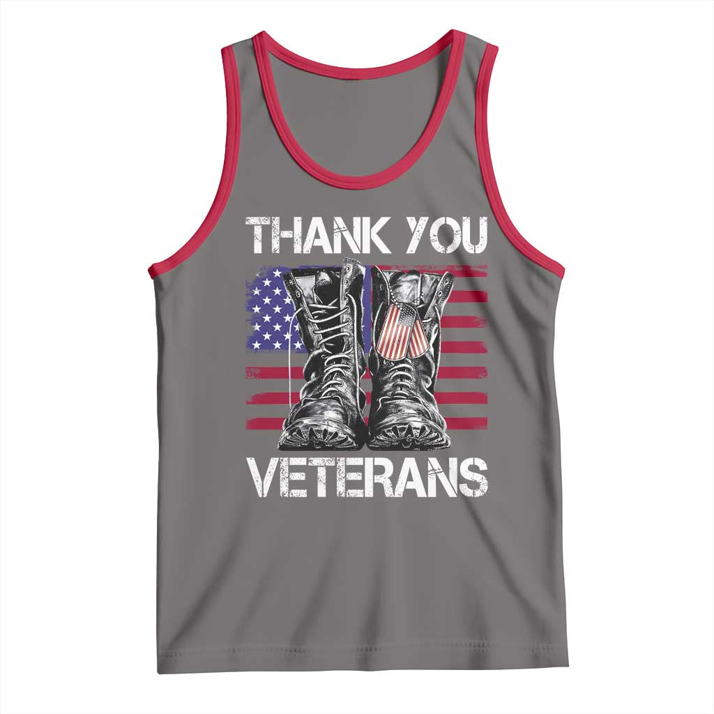 Thank You Veterans Tank Top American Flag Military Supportive Veterans Day - Wonder Print Shop