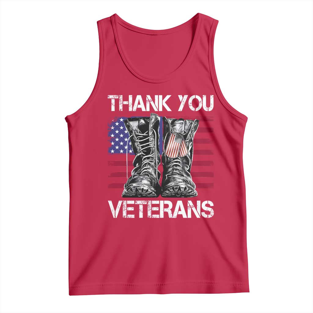 Thank You Veterans Tank Top American Flag Military Supportive Veterans Day - Wonder Print Shop