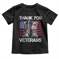 Thank You Veterans Toddler T Shirt American Flag Military Supportive Veterans Day - Wonder Print Shop