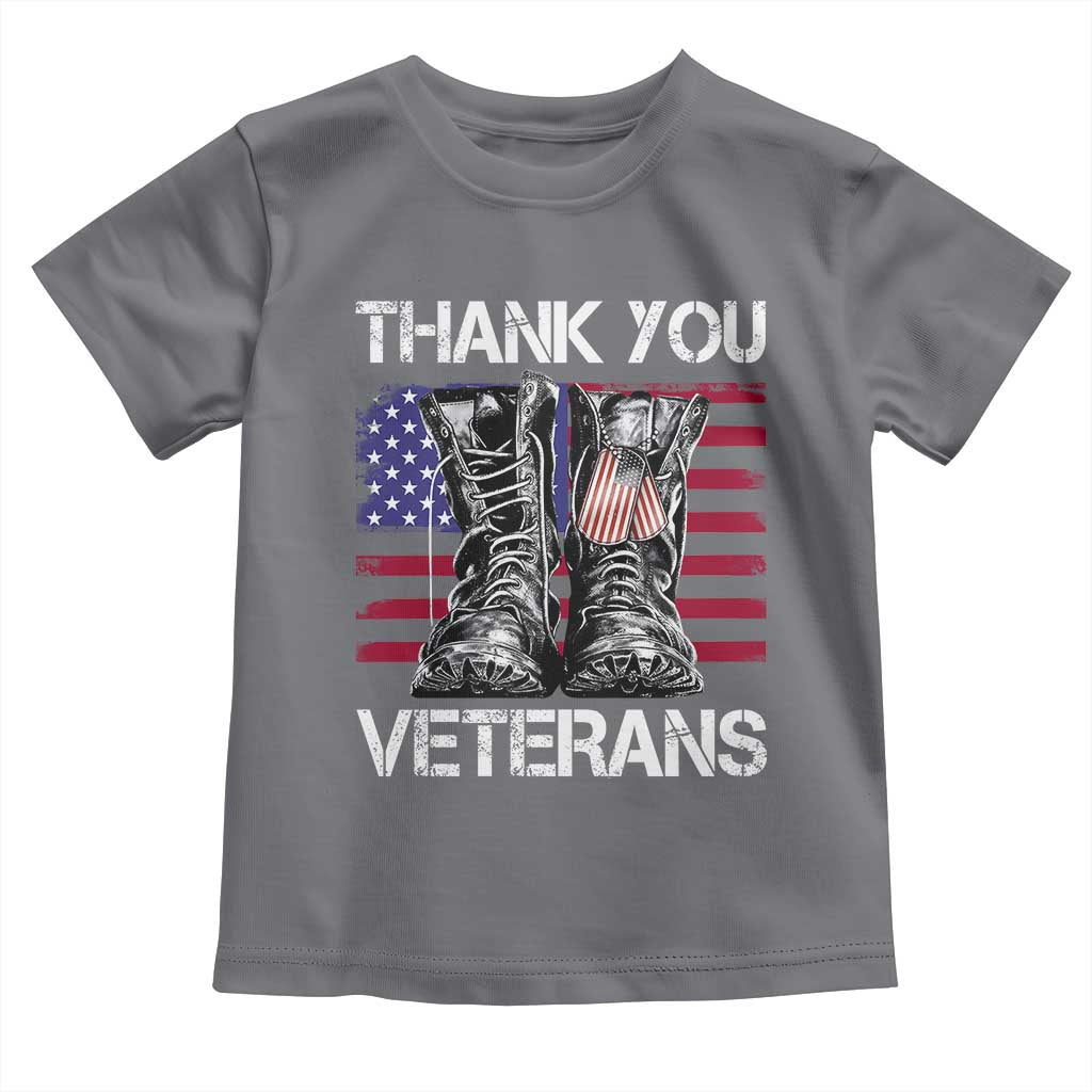 Thank You Veterans Toddler T Shirt American Flag Military Supportive Veterans Day - Wonder Print Shop