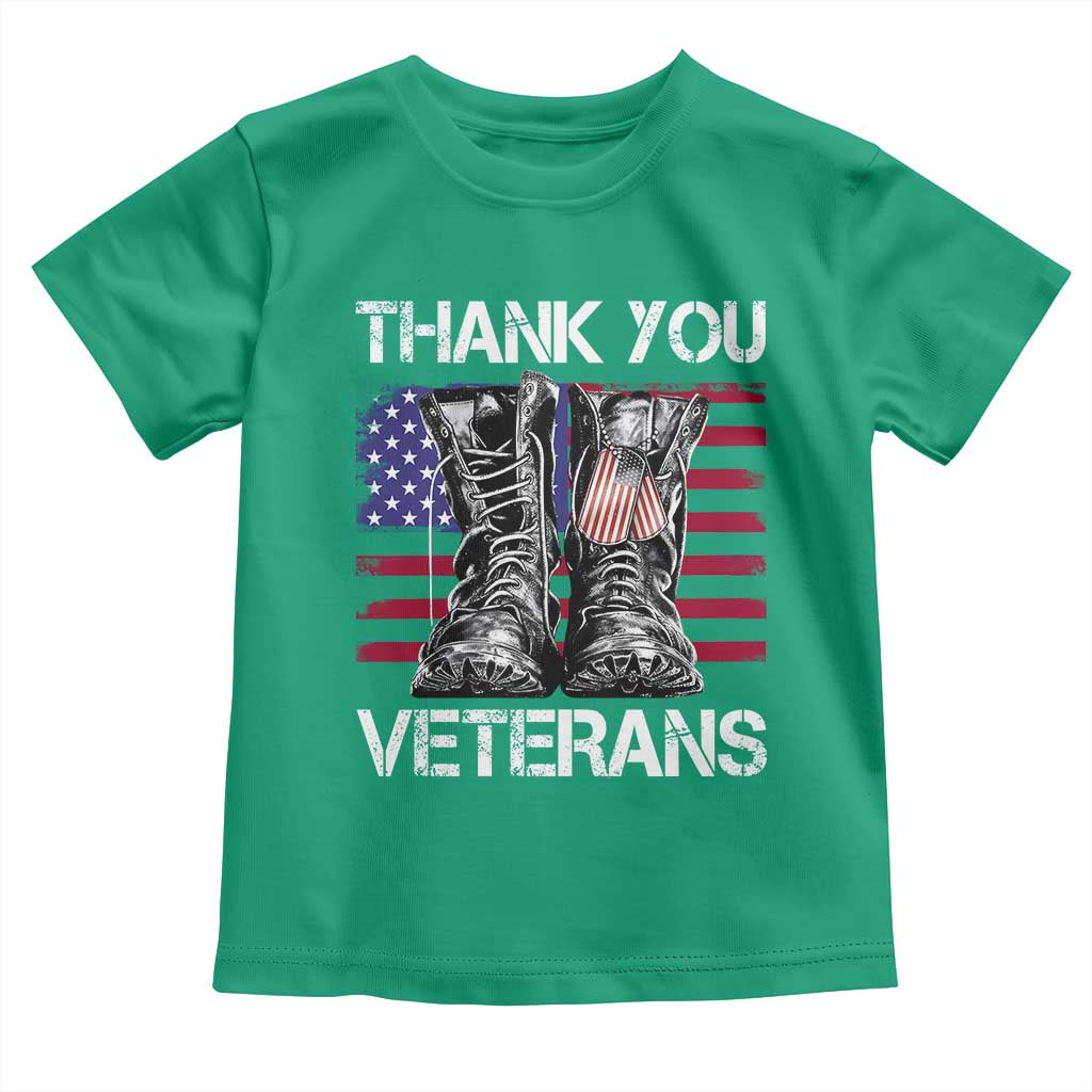Thank You Veterans Toddler T Shirt American Flag Military Supportive Veterans Day - Wonder Print Shop