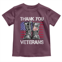 Thank You Veterans Toddler T Shirt American Flag Military Supportive Veterans Day - Wonder Print Shop