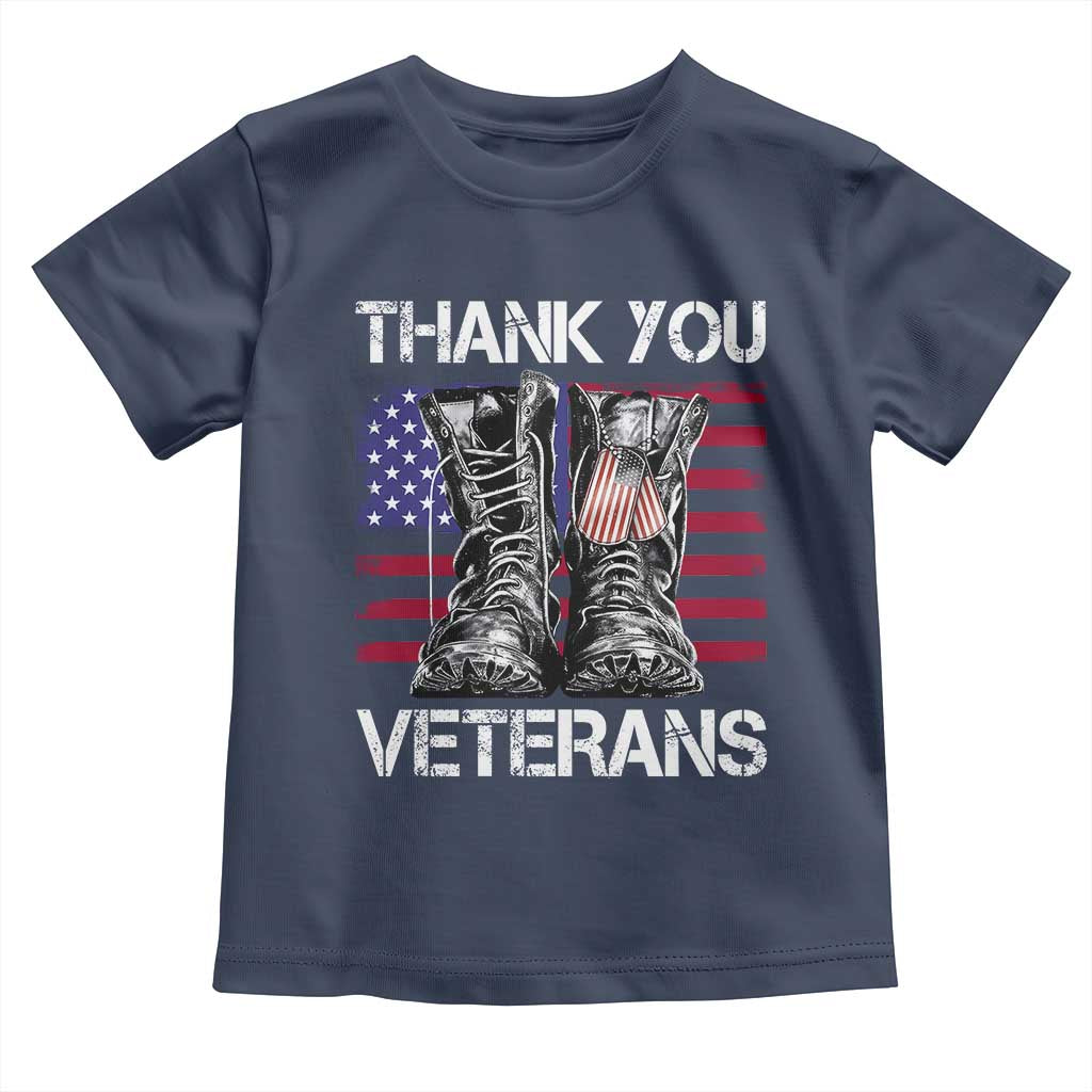 Thank You Veterans Toddler T Shirt American Flag Military Supportive Veterans Day - Wonder Print Shop