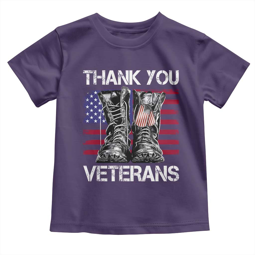 Thank You Veterans Toddler T Shirt American Flag Military Supportive Veterans Day - Wonder Print Shop