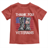 Thank You Veterans Toddler T Shirt American Flag Military Supportive Veterans Day - Wonder Print Shop