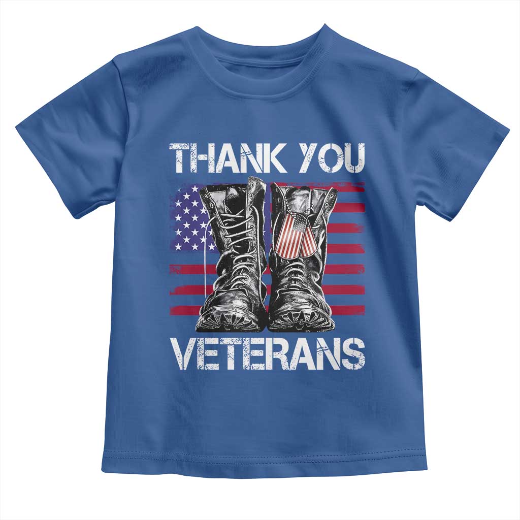 Thank You Veterans Toddler T Shirt American Flag Military Supportive Veterans Day - Wonder Print Shop