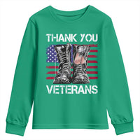 Thank You Veterans Youth Sweatshirt American Flag Military Supportive Veterans Day - Wonder Print Shop