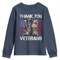 Thank You Veterans Youth Sweatshirt American Flag Military Supportive Veterans Day - Wonder Print Shop