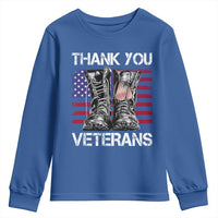 Thank You Veterans Youth Sweatshirt American Flag Military Supportive Veterans Day - Wonder Print Shop