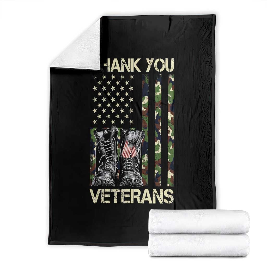 Thank You Veterans Throw Blanket Camo American Flag Military Supportive Veterans Day - Wonder Print Shop