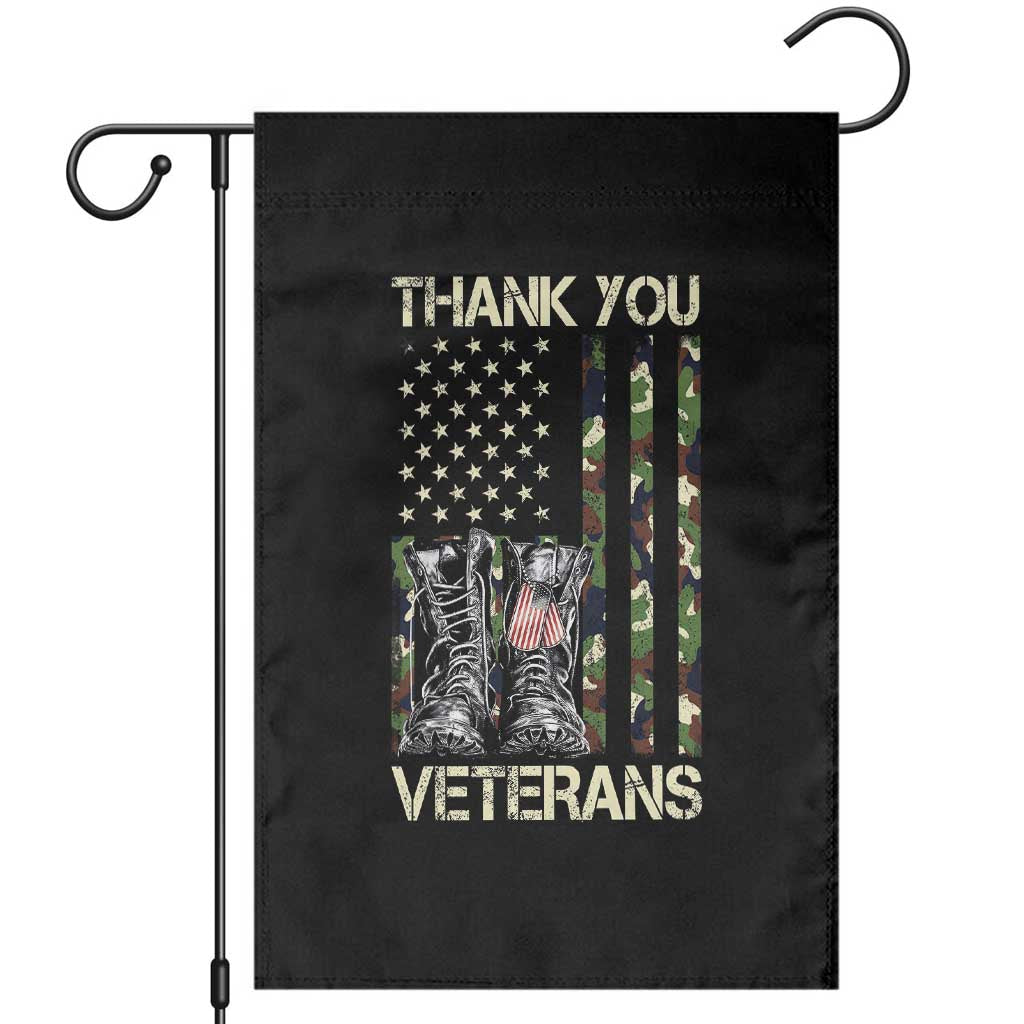 Thank You Veterans Garden Flag Camo American Flag Military Supportive Veterans Day - Wonder Print Shop