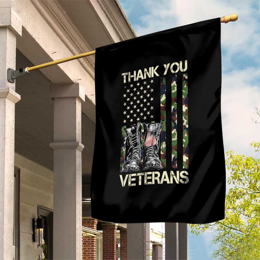 Thank You Veterans Garden Flag Camo American Flag Military Supportive Veterans Day - Wonder Print Shop