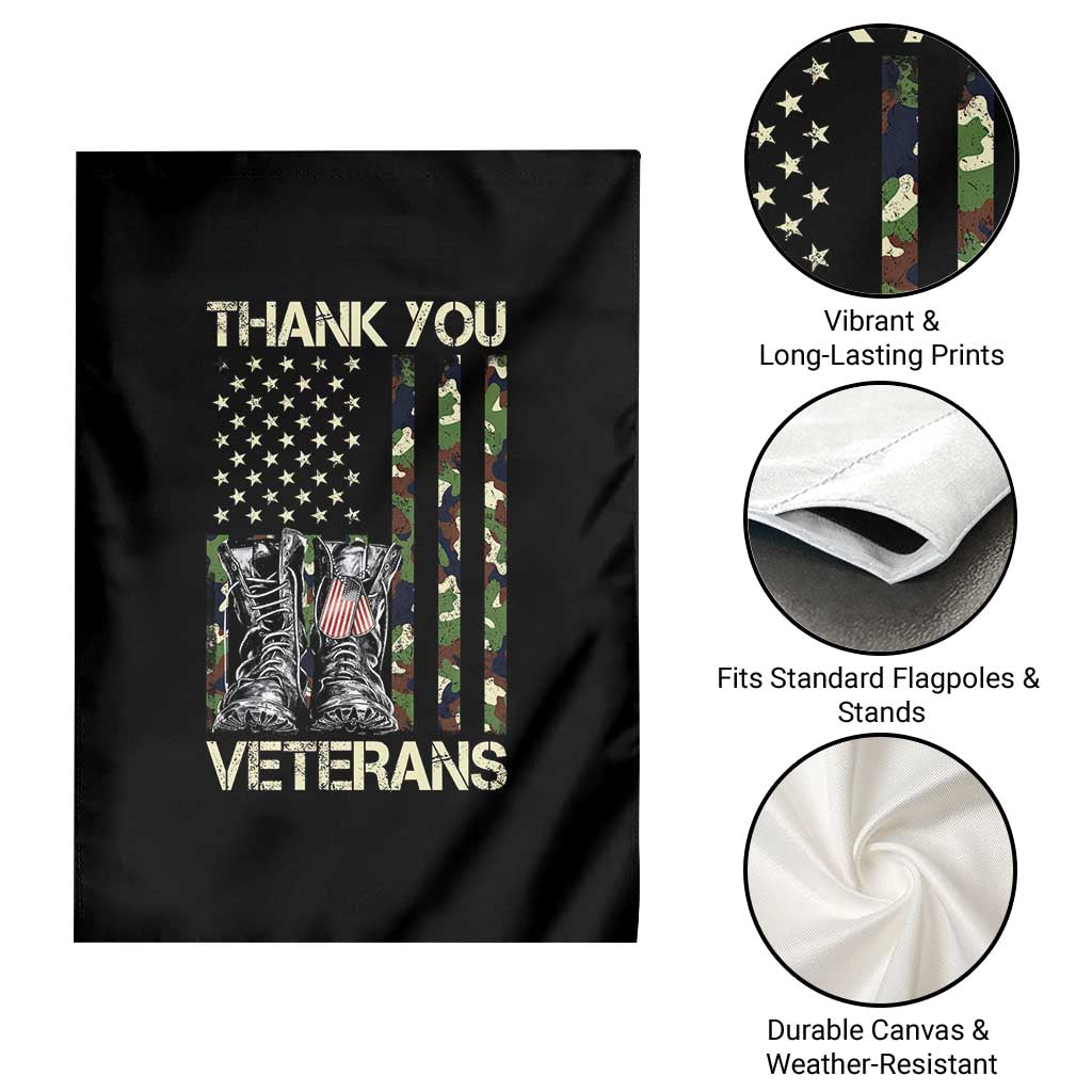 Thank You Veterans Garden Flag Camo American Flag Military Supportive Veterans Day - Wonder Print Shop
