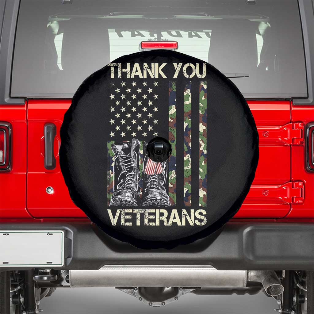 Thank You Veterans Spare Tire Cover Camo American Flag Military Supportive Veterans Day - Wonder Print Shop