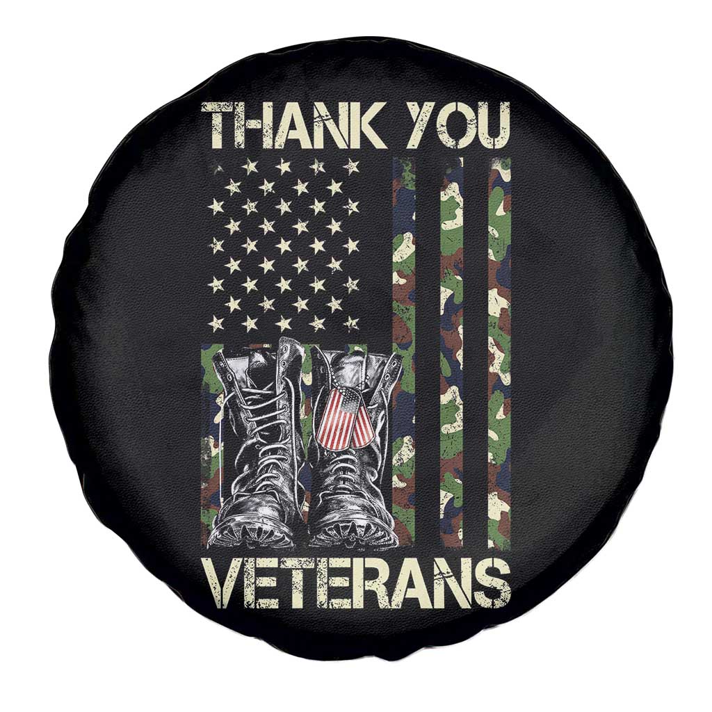 Thank You Veterans Spare Tire Cover Camo American Flag Military Supportive Veterans Day - Wonder Print Shop