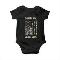 Thank You Veterans Baby Onesie Camo American Flag Military Supportive Veterans Day - Wonder Print Shop