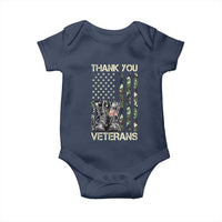 Thank You Veterans Baby Onesie Camo American Flag Military Supportive Veterans Day - Wonder Print Shop