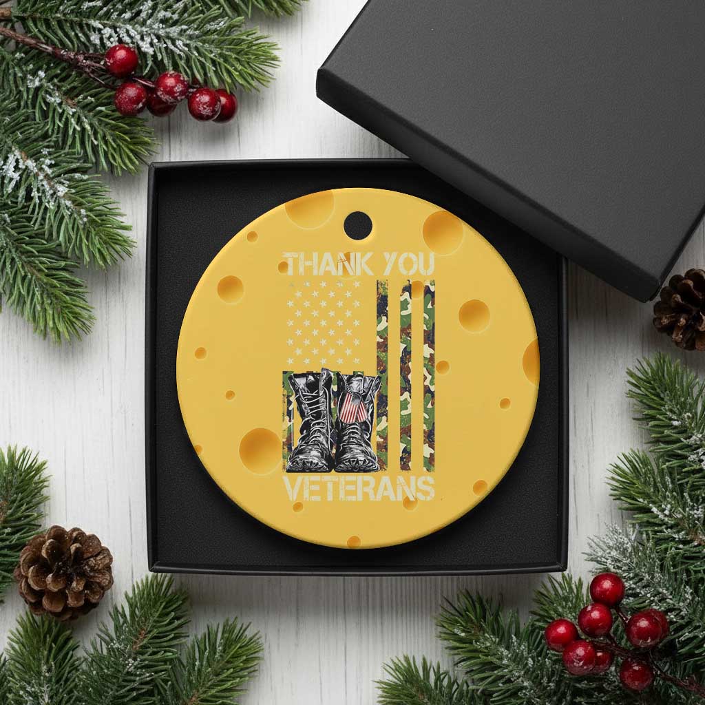 Thank You Veterans Ceramic Ornament Camo American Flag Military Supportive Veterans Day - Wonder Print Shop