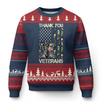 Thank You Veterans Ugly Christmas Sweater Camo American Flag Military Supportive Veterans Day - Wonder Print Shop