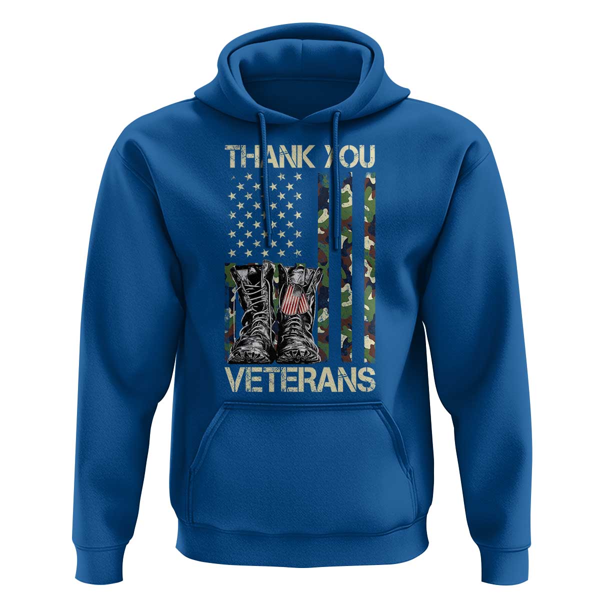 Thank You Veterans Hoodie Camo American Flag Military Supportive Veterans Day - Wonder Print Shop
